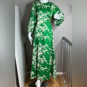 Bernadette Sz 44 Long Puff Sleeve Maxi Dress 100% Cotton
